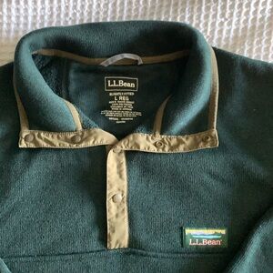 LL Bean Fleece Pullover Snap Buttons